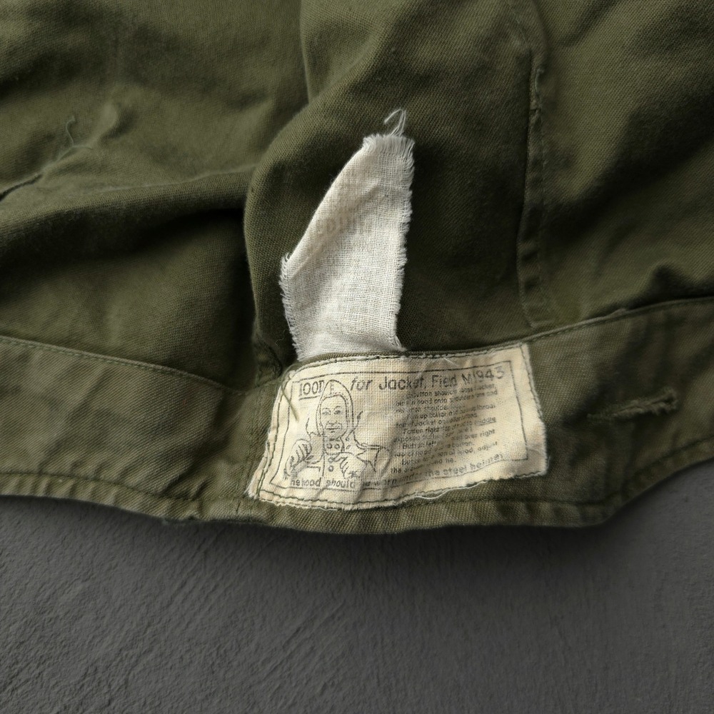 Vintage 1940s Green M-1943 Field Jacket Hood Medium Military US Army M-43 - Picture 6 of 10